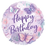 Μπαλόνι Φοιλ 17 Birthday Beautiful Πεταλούδες / 43 εκ | Ροζ Μπαλόνι