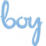 Μπαλόνι Φοιλ Script Phrase Boy Pastel Blue Γαλάζιο 73 x 81 εκ | Ροζ Μπαλόνι