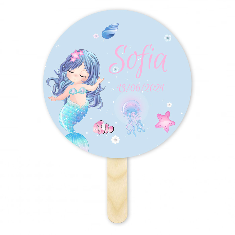 Βεντάλια Χάρτινη με όνομα Γοργόνα κύκλος