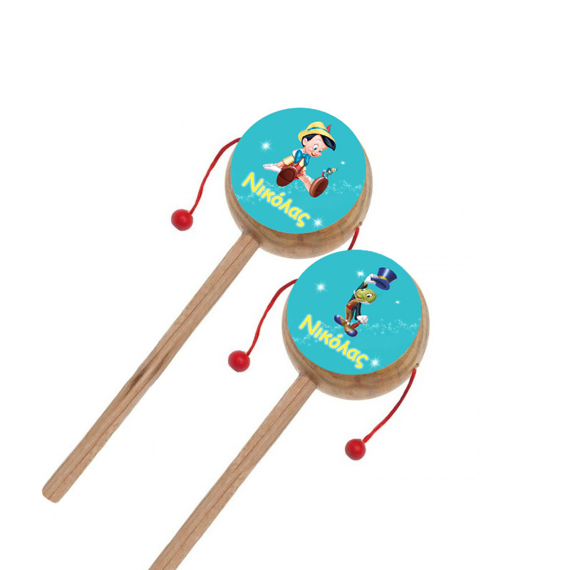 Ξύλινο Τυμπανάκι με όνομα Πινόκιο