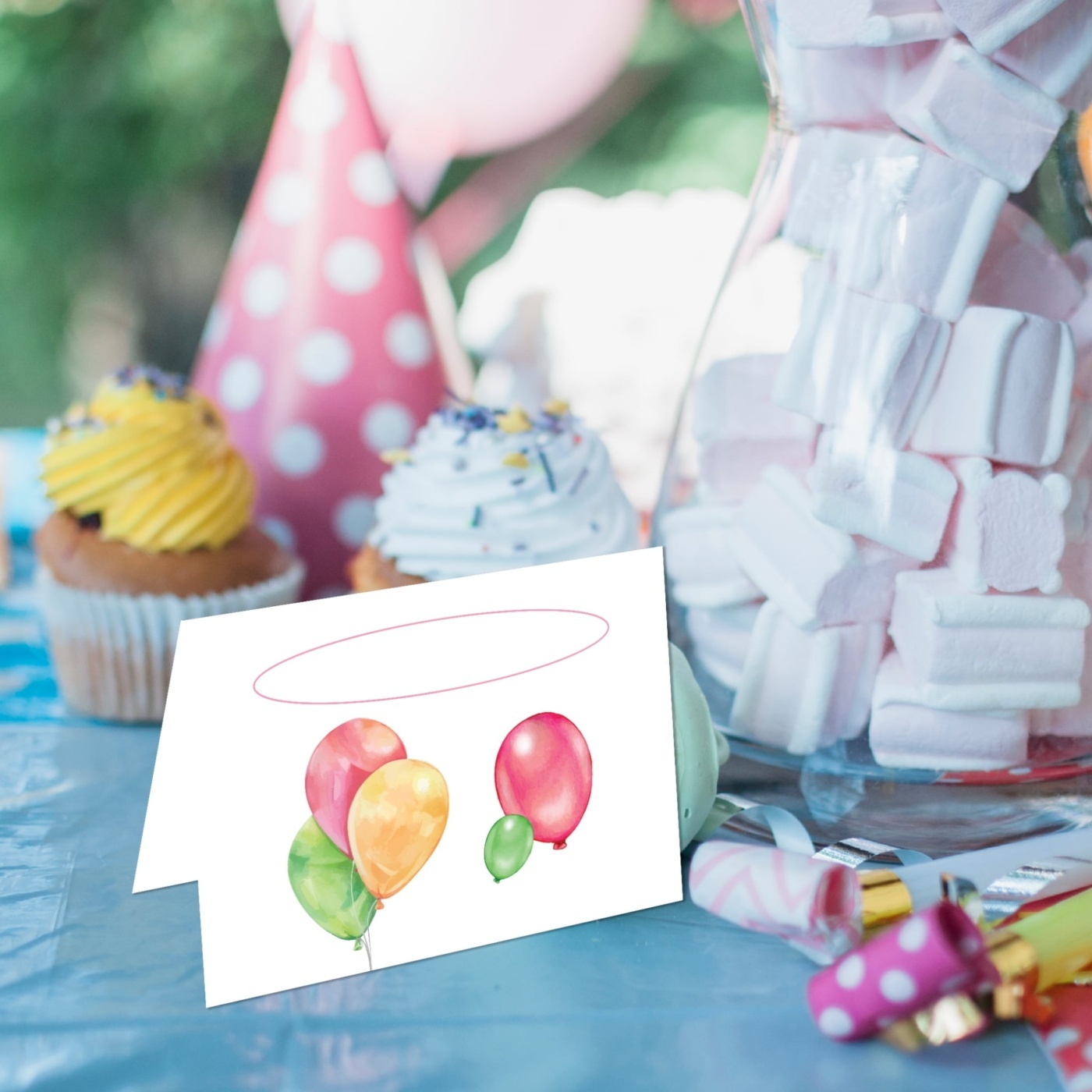 Καρτελάκι Μπουφέ Happy Birthday Pastel/ 6τμχ