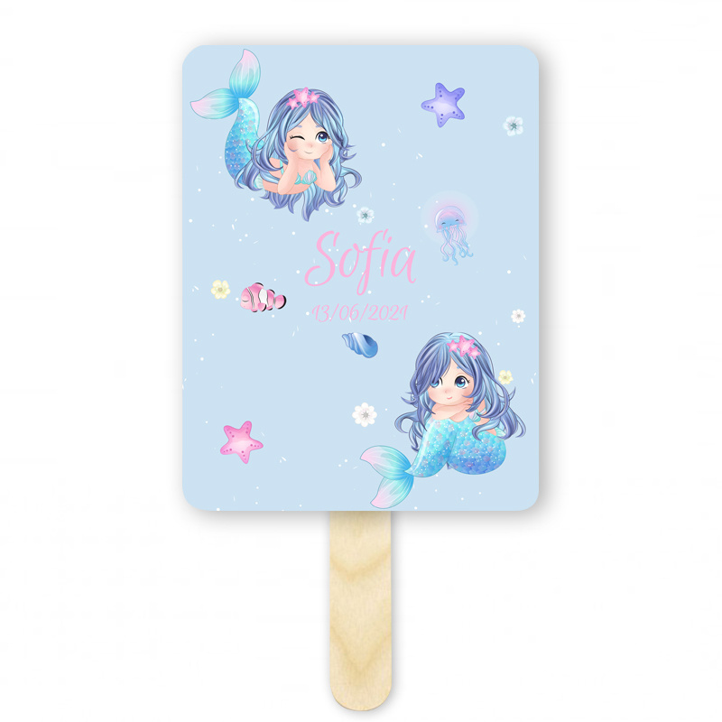 Βεντάλια Χάρτινη με όνομα Γοργόνα ορθογώνια