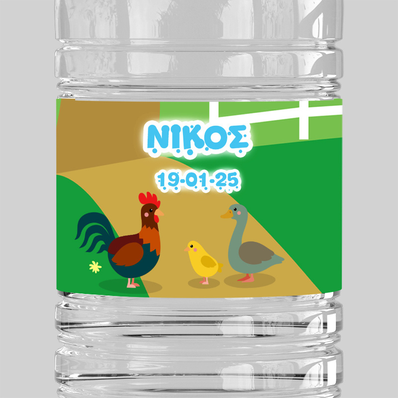 Ετικέτες νερού με όνομα Ζωάκια Φάρμας / 8 τμχ