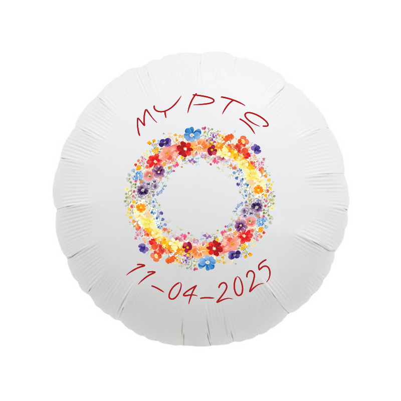 Foil Μπαλόνι για Βάπτιση Floral με όνομα/43cm