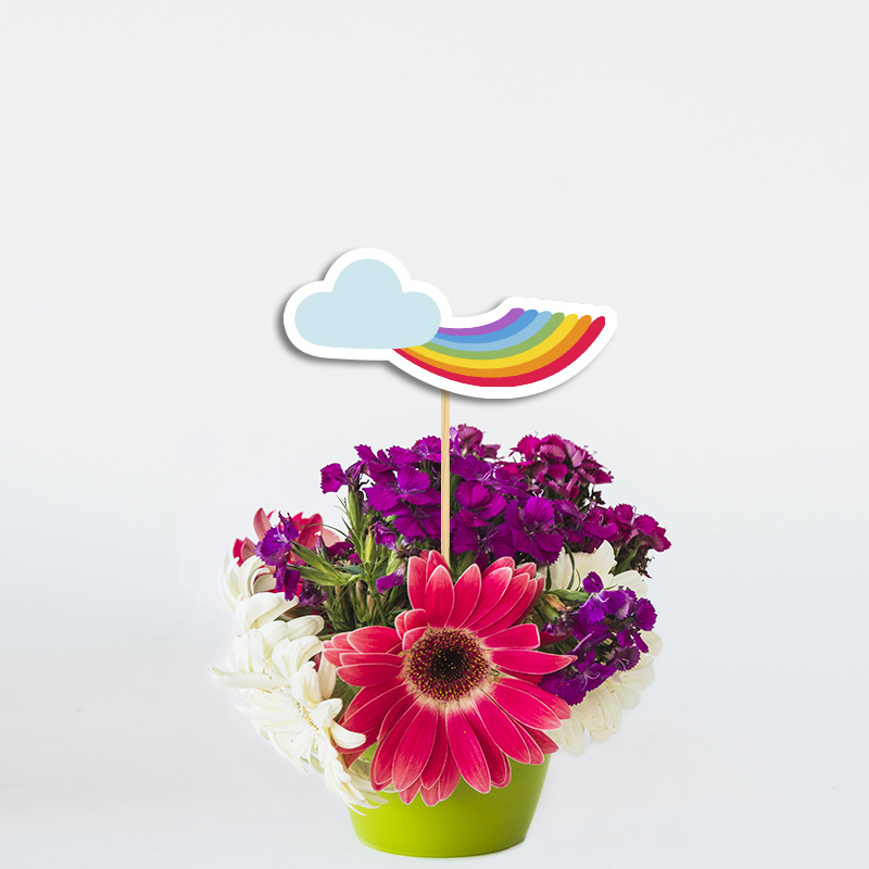 Διακοσμητικό Τοππερ Rainbow χάρτινο για τον Μπουφέ/ 20cm