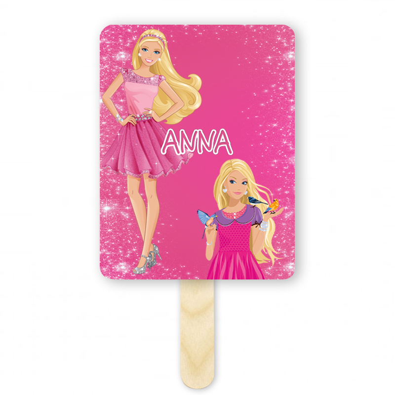 Βεντάλια Χάρτινη με όνομα Barbie ορθογώνια