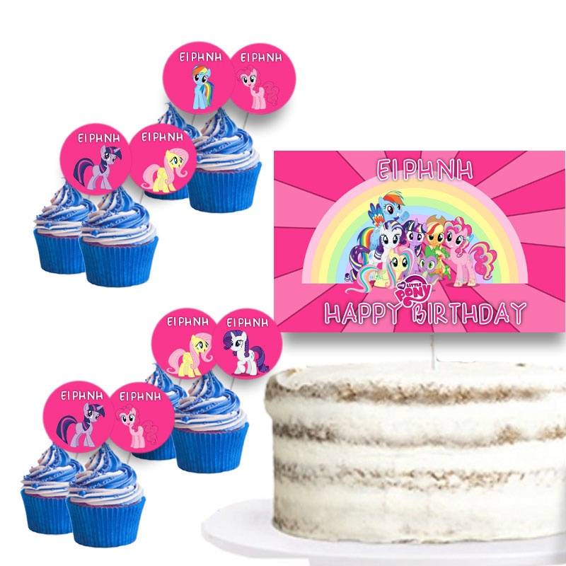 Διακόσμηση τούρτας My Little Pony & cupcake toppers