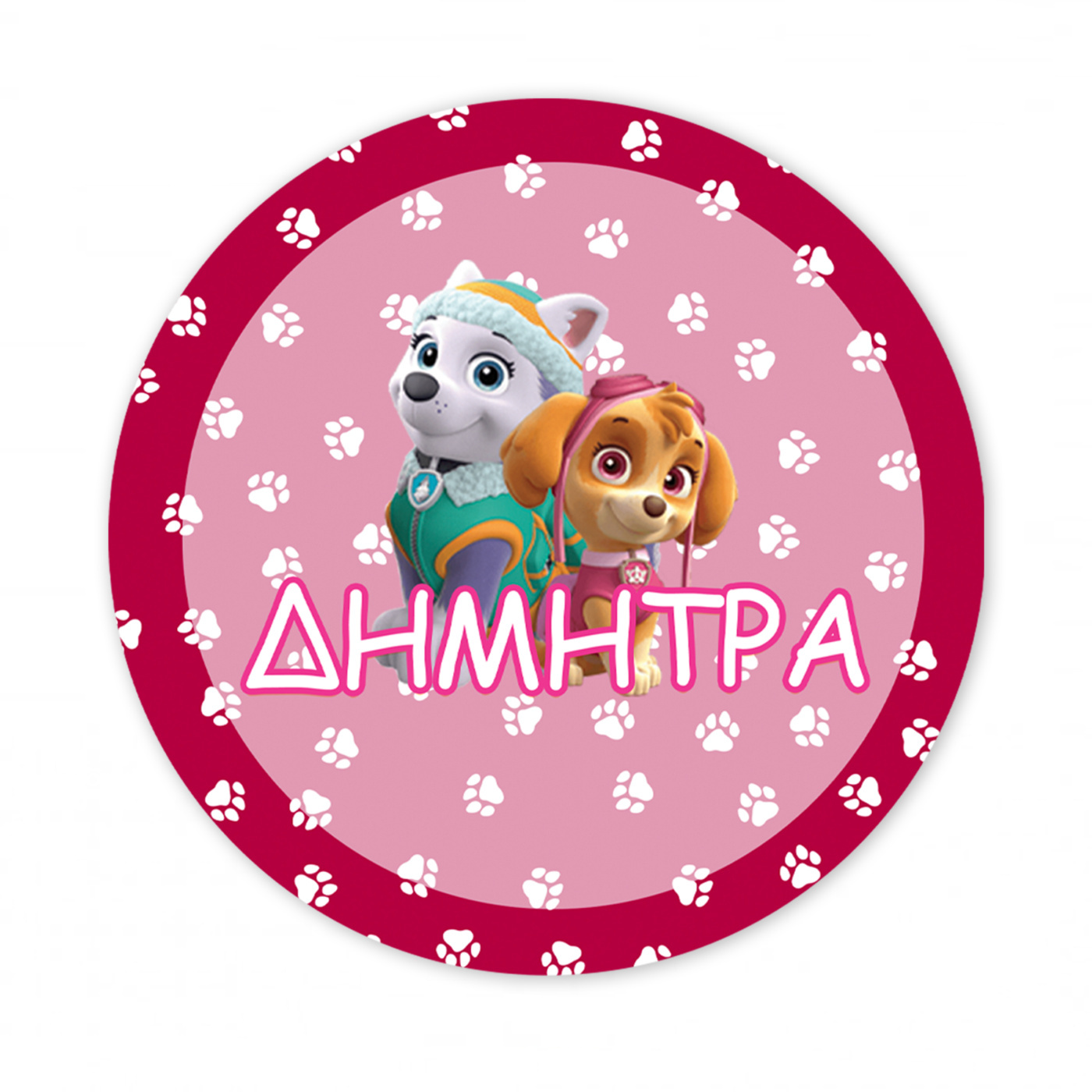 Αυτοκόλλητο με όνομα Skye and Everest 27cm