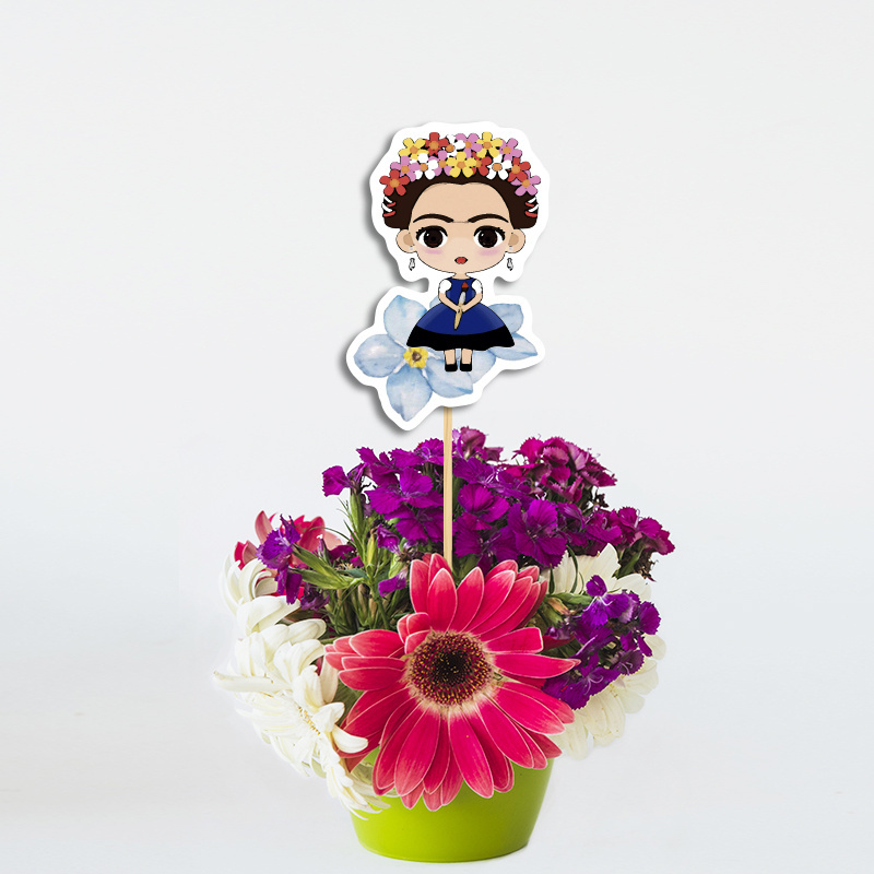 Διακοσμητικό Topper Frida Kahlo χάρτινο 20cm