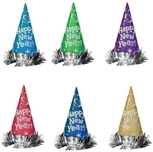 Καπελάκια χαρτ. Happy New Year με Glitter