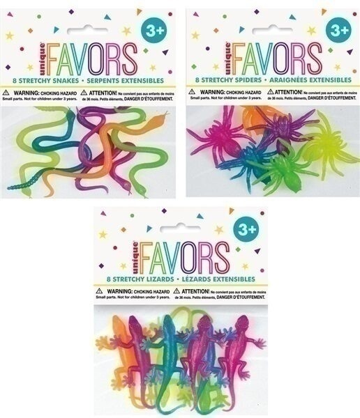 Παιχνίδι Ελαστικά Ζωάκια / 8 τεμ - Φίδια ή Σαύρες ή Αράχνες