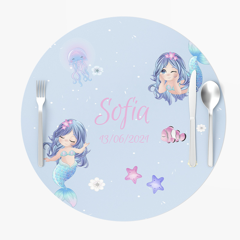 Σουπλά Χάρτινα στρογγυλά με όνομα Γοργόνα 27cm