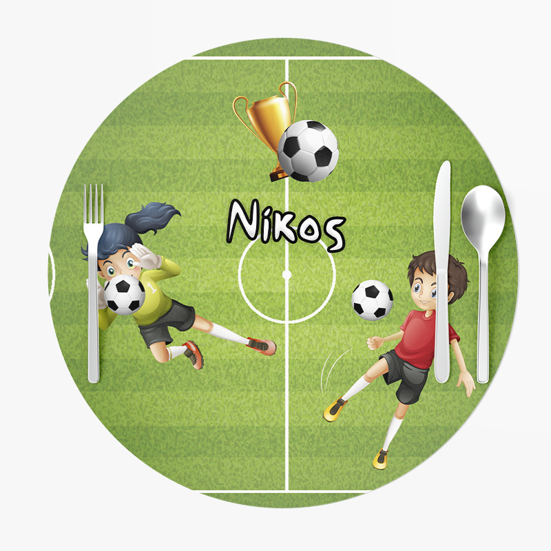 Σουπλά Χάρτινα στρογγυλά με όνομα Ποδόσφαιρο 27cm