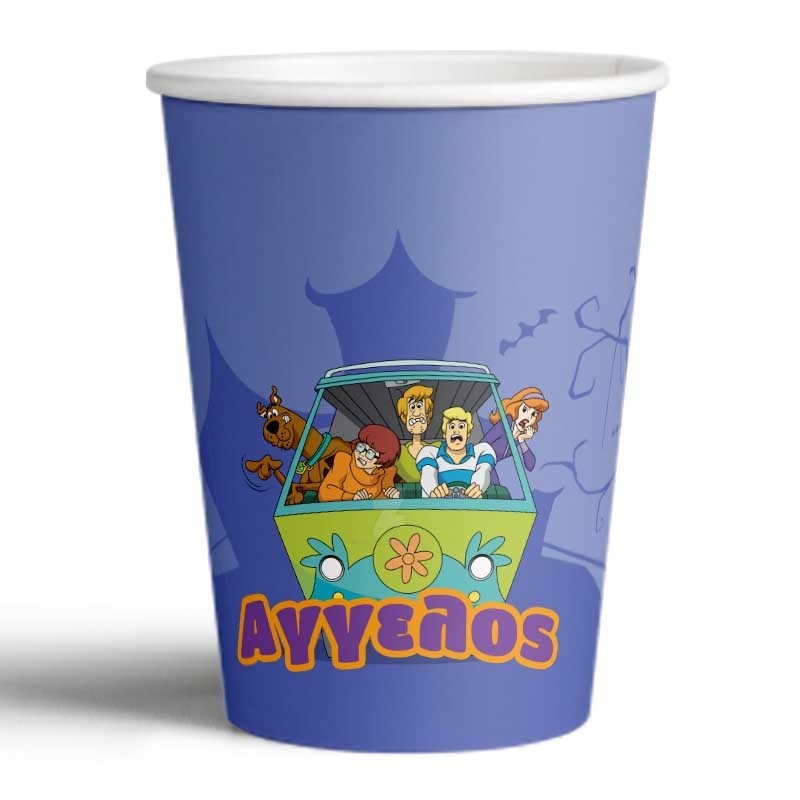 Ποτηράκια χάρτινα με όνομα Scooby-Doo 250ml/8τμχ
