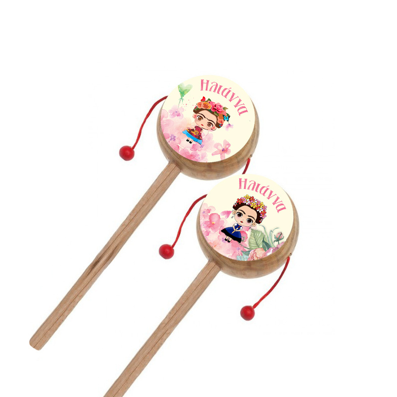 Ξύλινο Τυμπανάκι με όνομα Frida Kahlo