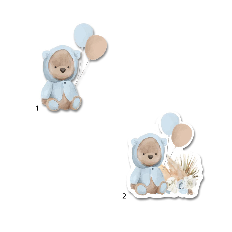 Διακοσμητική φιγούρα Αρκουδάκι για Αγόρι 10cm Ξύλινη/1τμχ