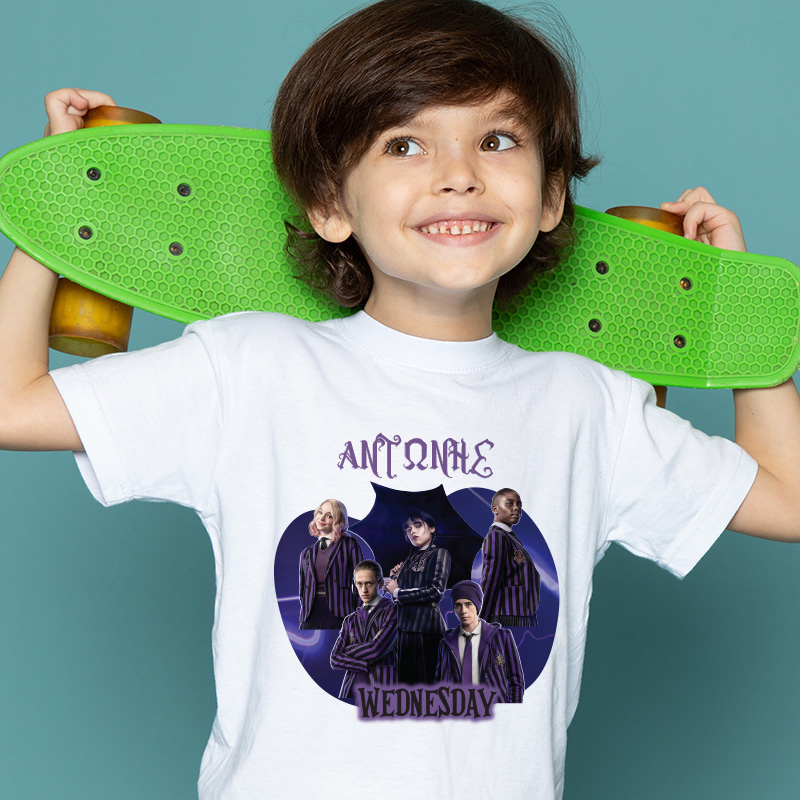 Παιδικό T-shirt Wednesday για αγόρι με όνομα