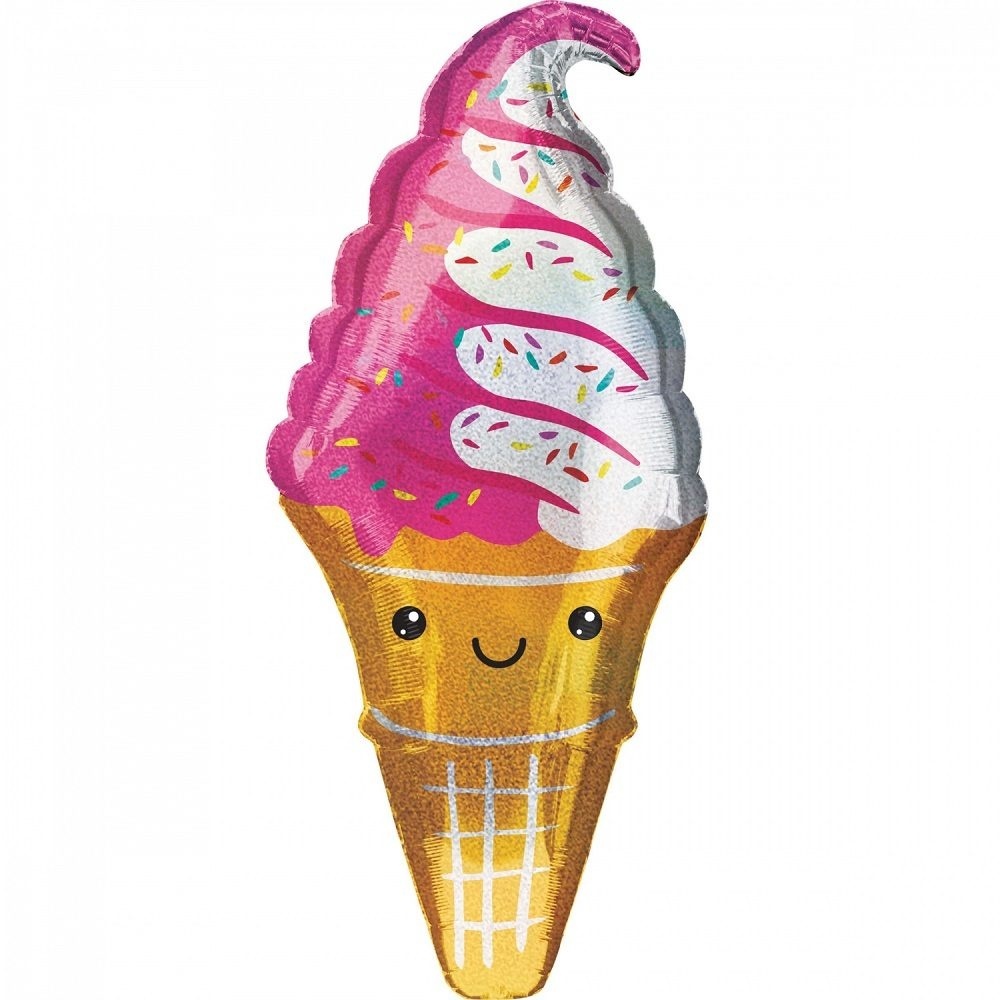 Μπαλόνι Φοιλ Σχήμα Holographic Ice Cream Party 45x104 εκ - Παγωτό