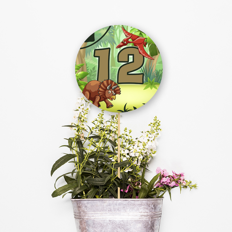 Αρίθμηση τραπεζιού Δεινόσαυροι κύκλος 13cm