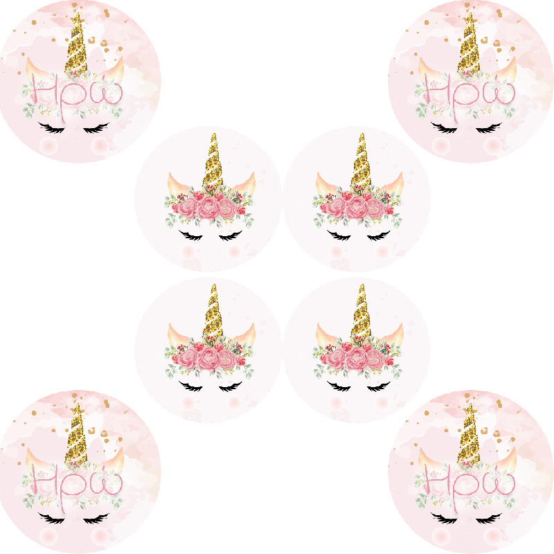 Στρογγυλά αυτοκόλλητα Unicorn/8 τμχ