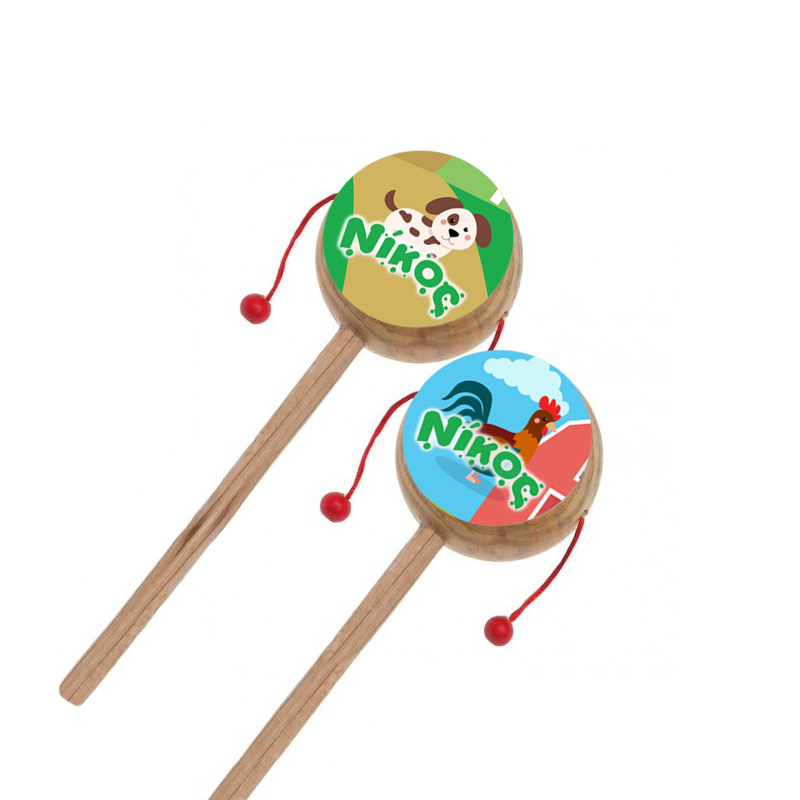 Ξύλινο Τυμπανάκι με όνομα Ζωάκια Φάρμας