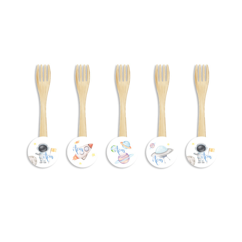 Ξύλινα Πιρουνάκια με όνομα Αστροναύτης / 8τμχ