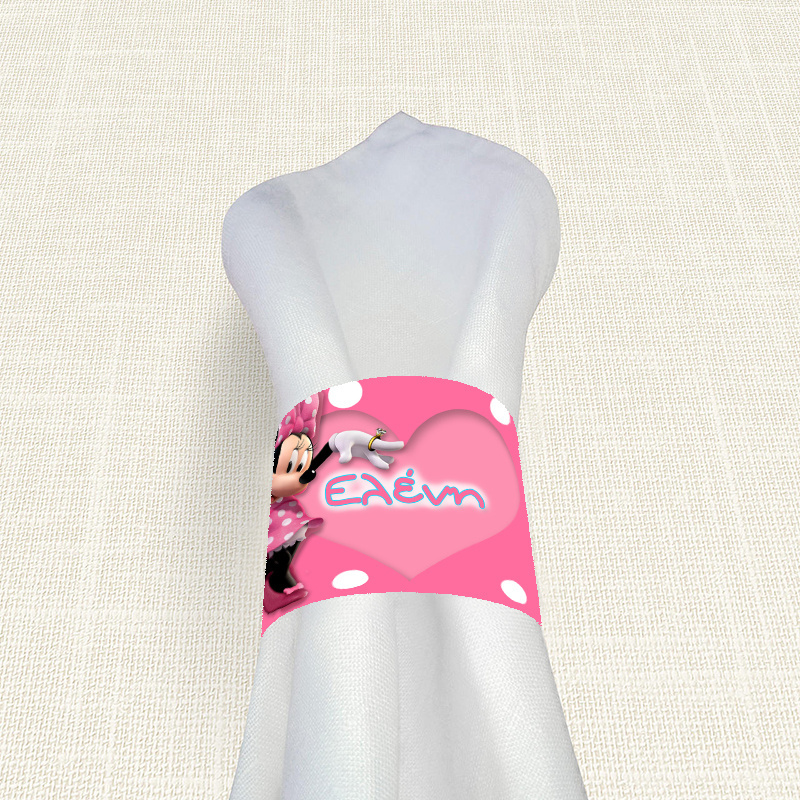 Δαχτυλίδι πετσέτας χάρτινο με όνομα Minnie