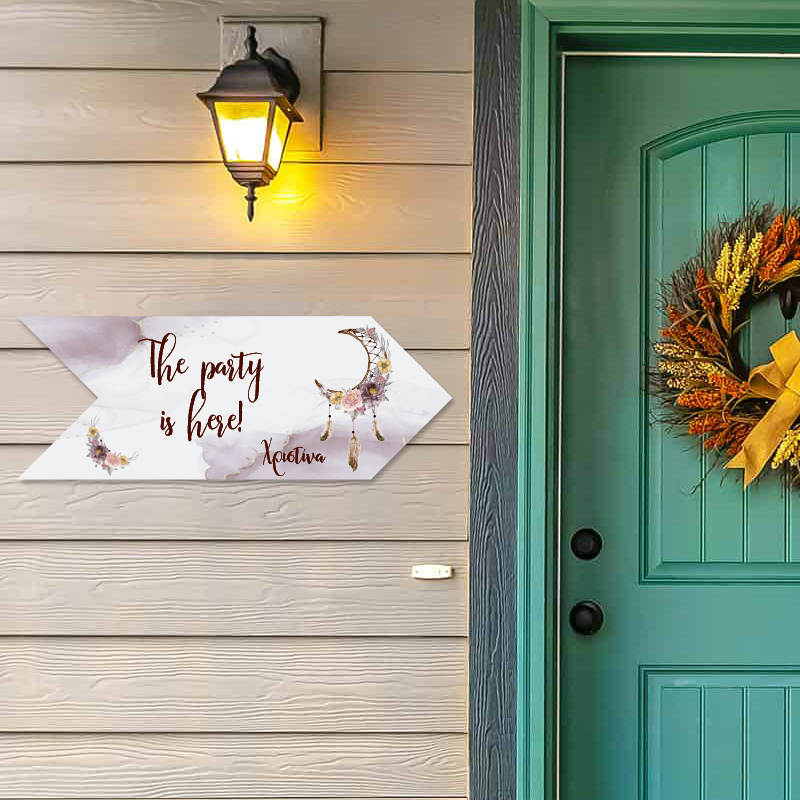 Ξύλινη Πινακίδα Ονειροπαγίδα Κορίτσι με όνομα βελάκι/40cm*15cm