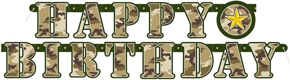 Γιρλάντα Happy Birthday Military - Παραλλαγή / 152 εκ.