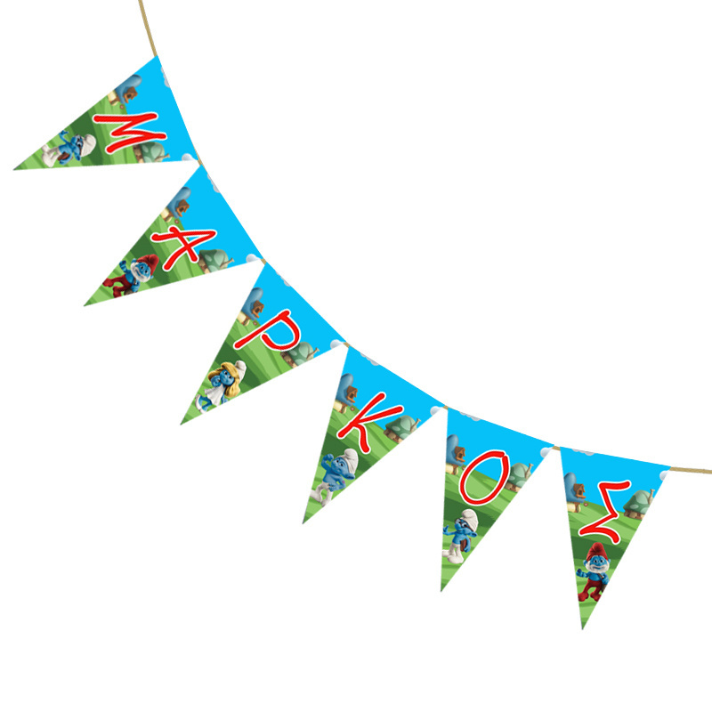 Σημαιάκια με όνομα Στρουμφάκια τρίγωνα