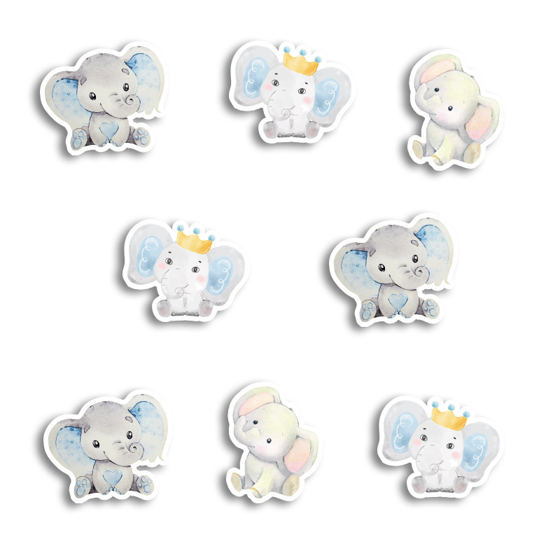 Αυτοκόλλητα Ελεφαντάκι 5cm / 8τμχ