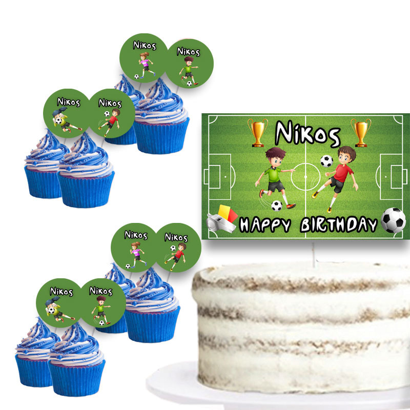Διακόσμηση τούρτας Ποδόσφαιρο & cupcake toppers