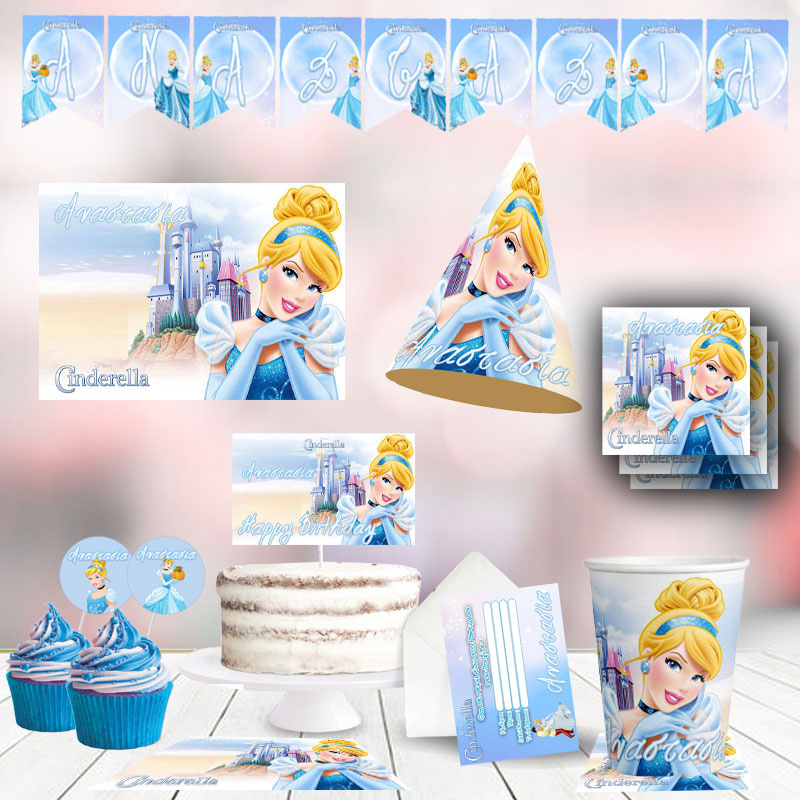 Σετ πάρτυ με όνομα Σταχτοπούτα XL / 8 ατόμων