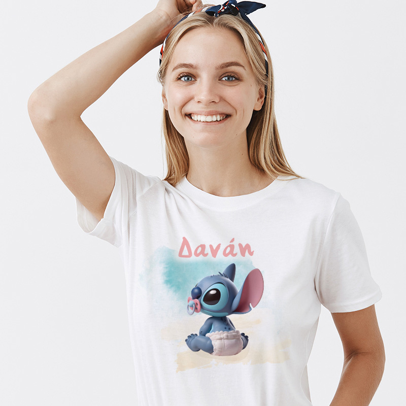 Γυναικείο T-shirt Baby Stitch για την Μαμά με όνομα