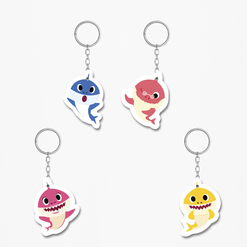 Ξύλινα Μπρελόκ Baby Shark 5cm/ 4τμχ