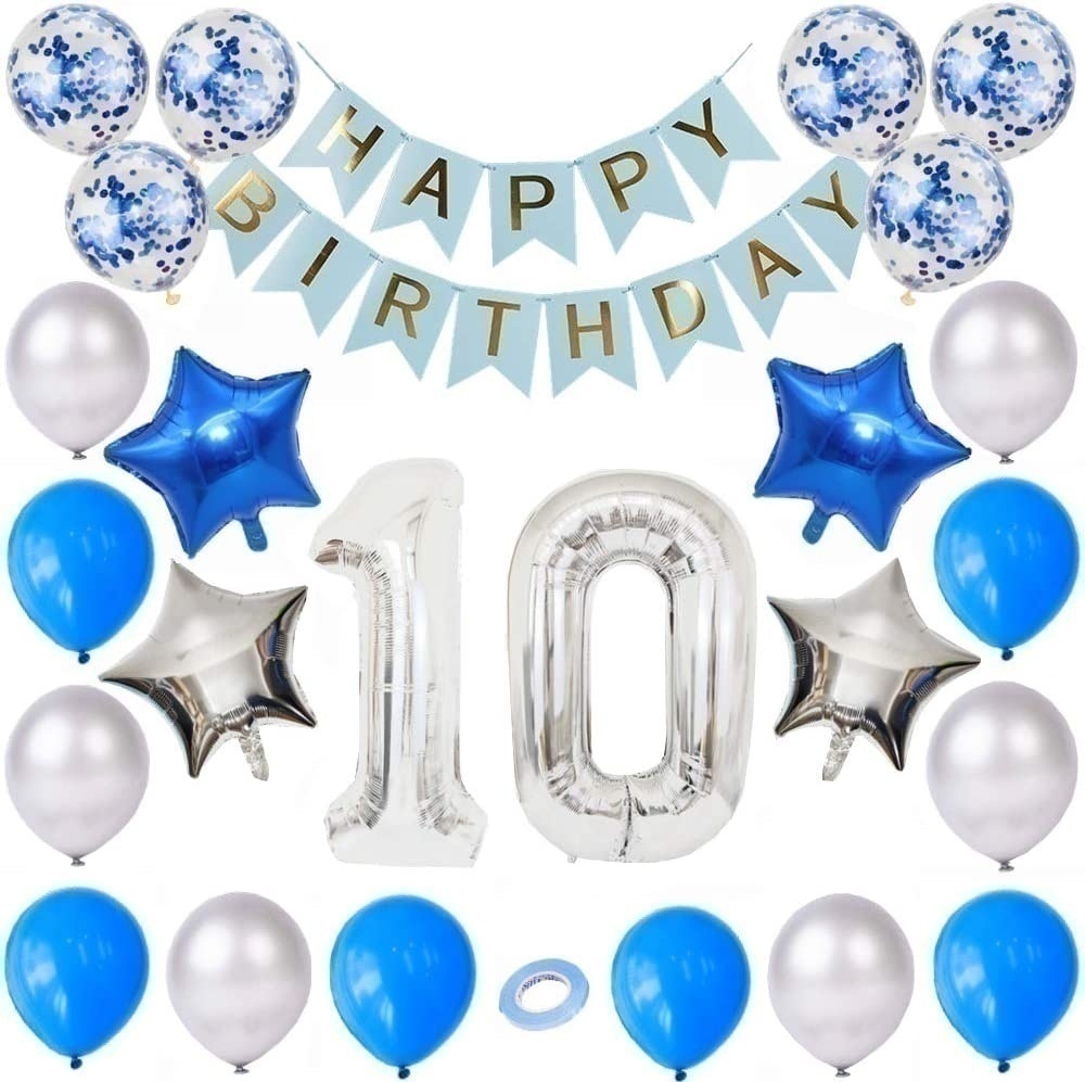 Σετ πάρτυ Blue & Silver Star με αριθμό