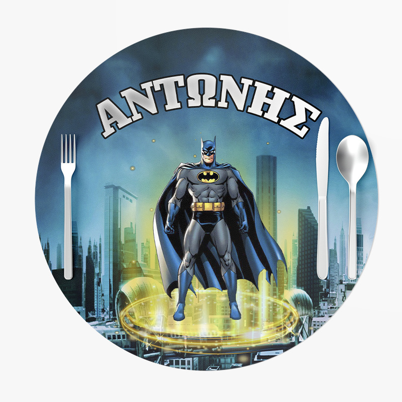 Σουπλά Χάρτινα στρογγυλά με όνομα Batman 27cm