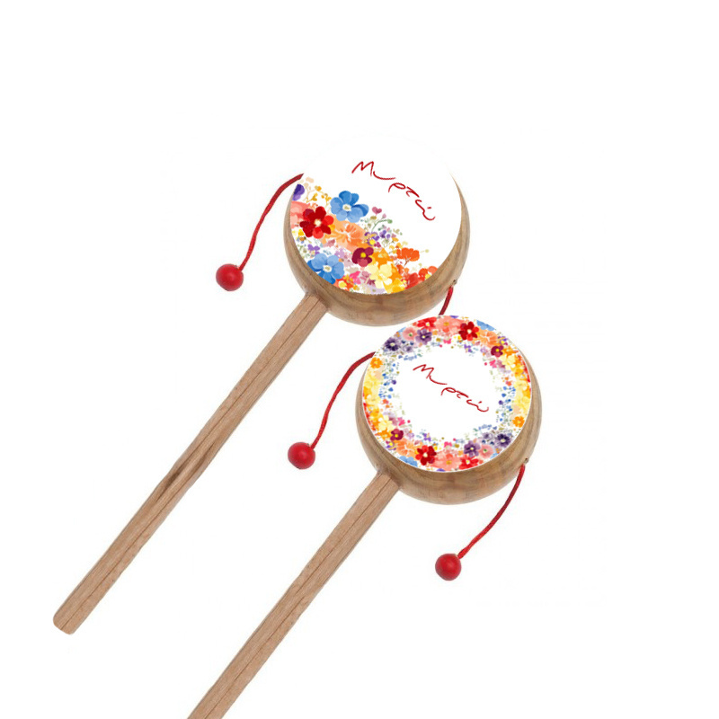 Ξύλινο Τυμπανάκι με όνομα Floral