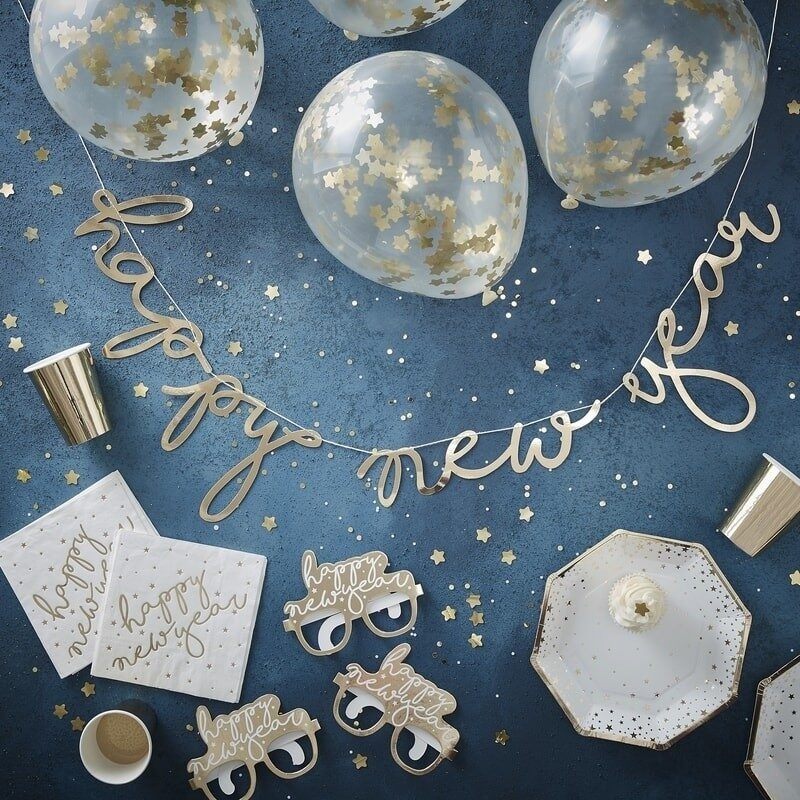 Σετ για Πάρτι Χρυσό Happy New Year