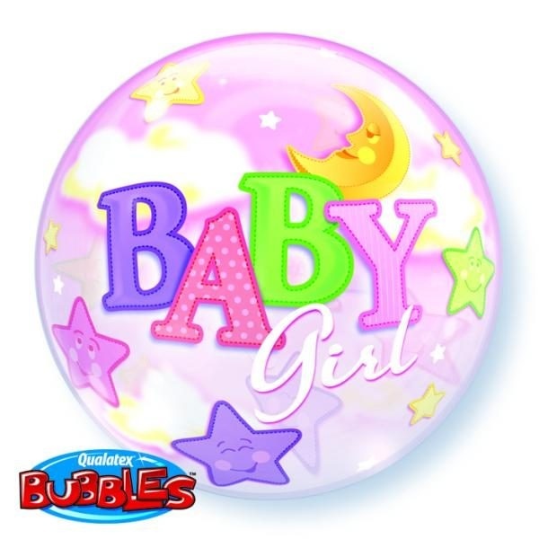 Bubble μονό Baby Girl Moon and Stars