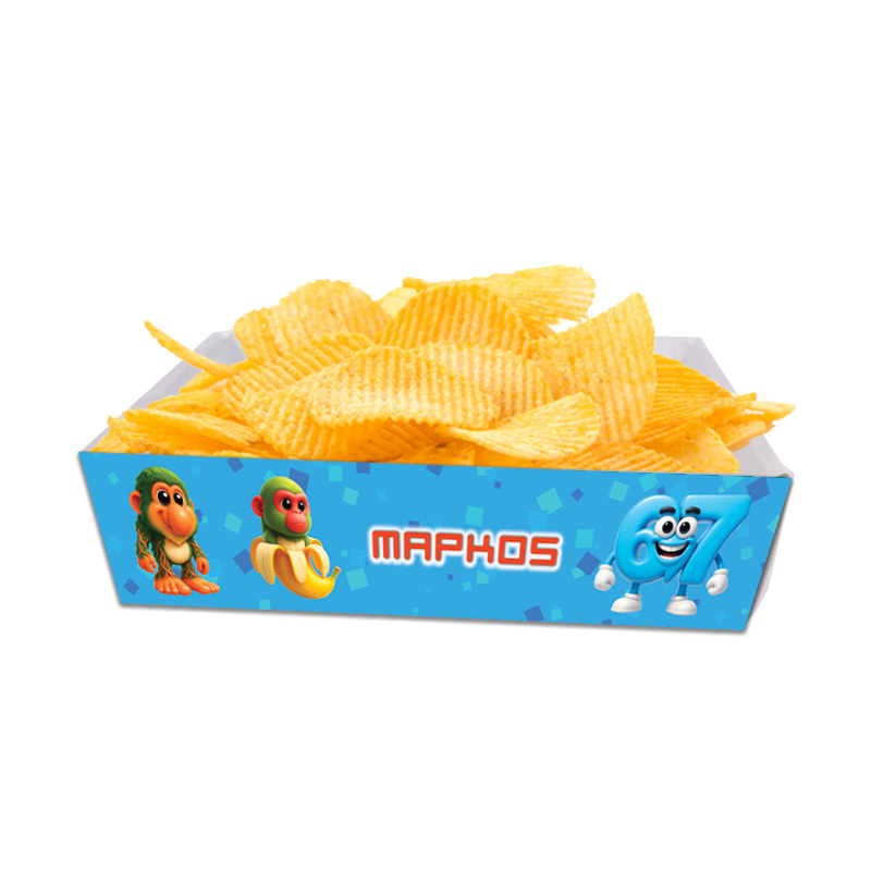 Κουτάκια για πατατάκια 67 & Brainrot με όνομα 8τμχ/ 15cmx10cmx4cm