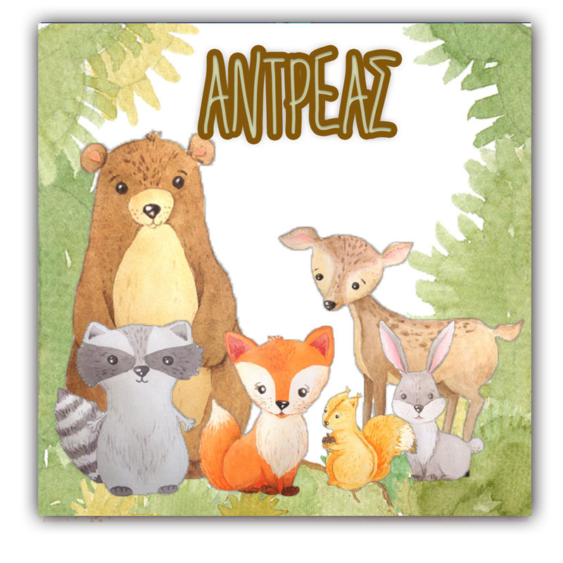 Σουβέρ χάρτινο Ζωάκια Δάσους / 8τμχ