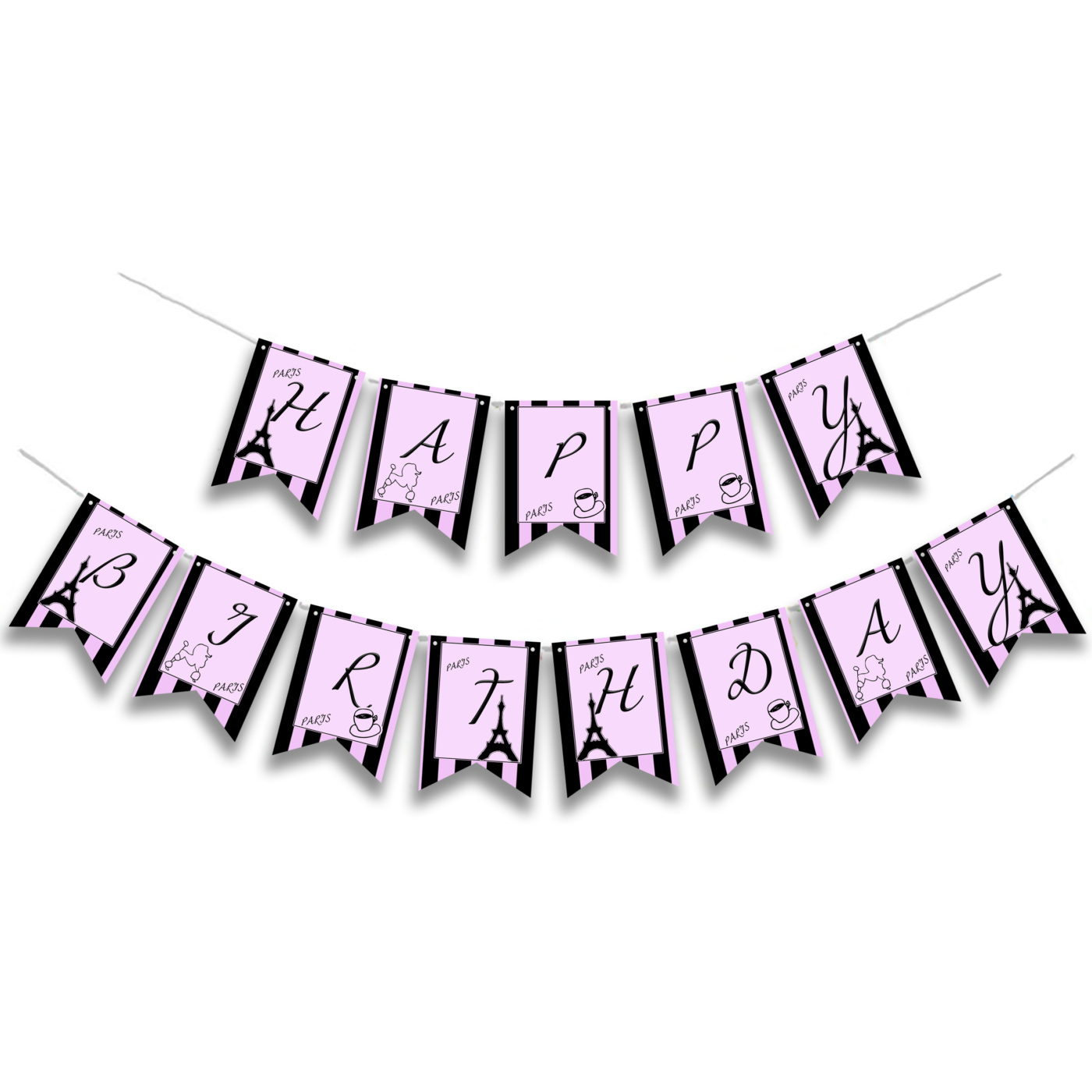 Γιρλάντα Γράμματα Paris Happy Birthday