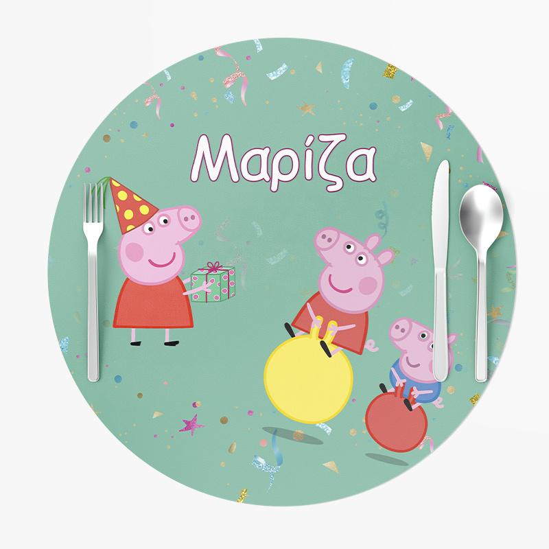 Σουπλά Χάρτινα στρογγυλά με όνομα Peppa Pig 27cm