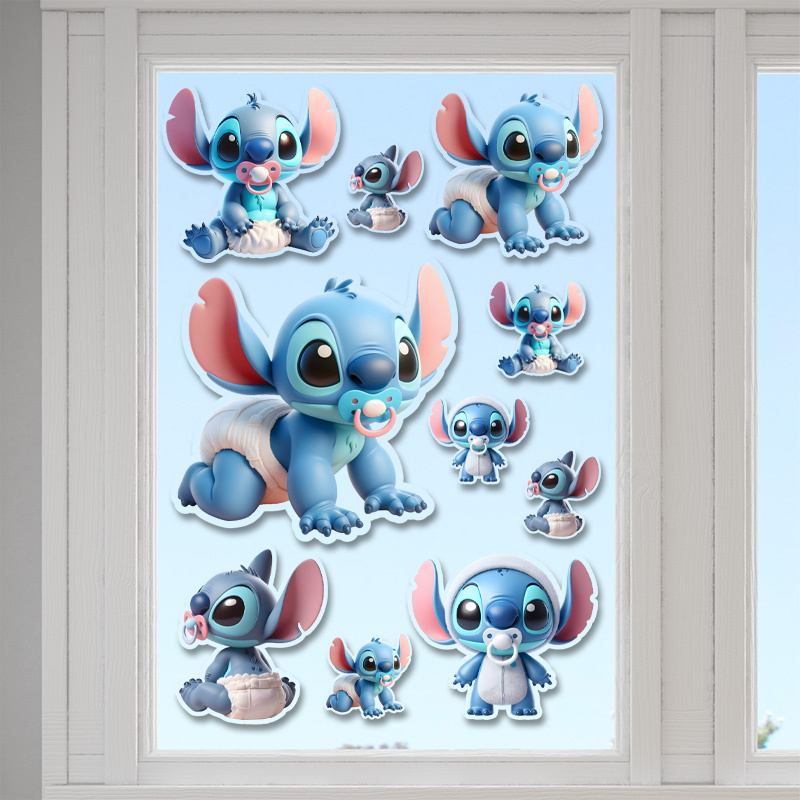 Αυτοκόλλητα τζαμιού Baby Stitch /10 τμχ
