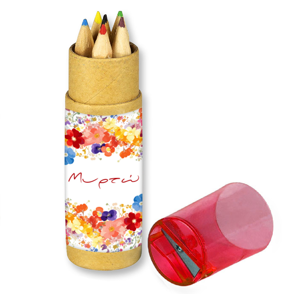 Floral Ξυλομπογιές με όνομα