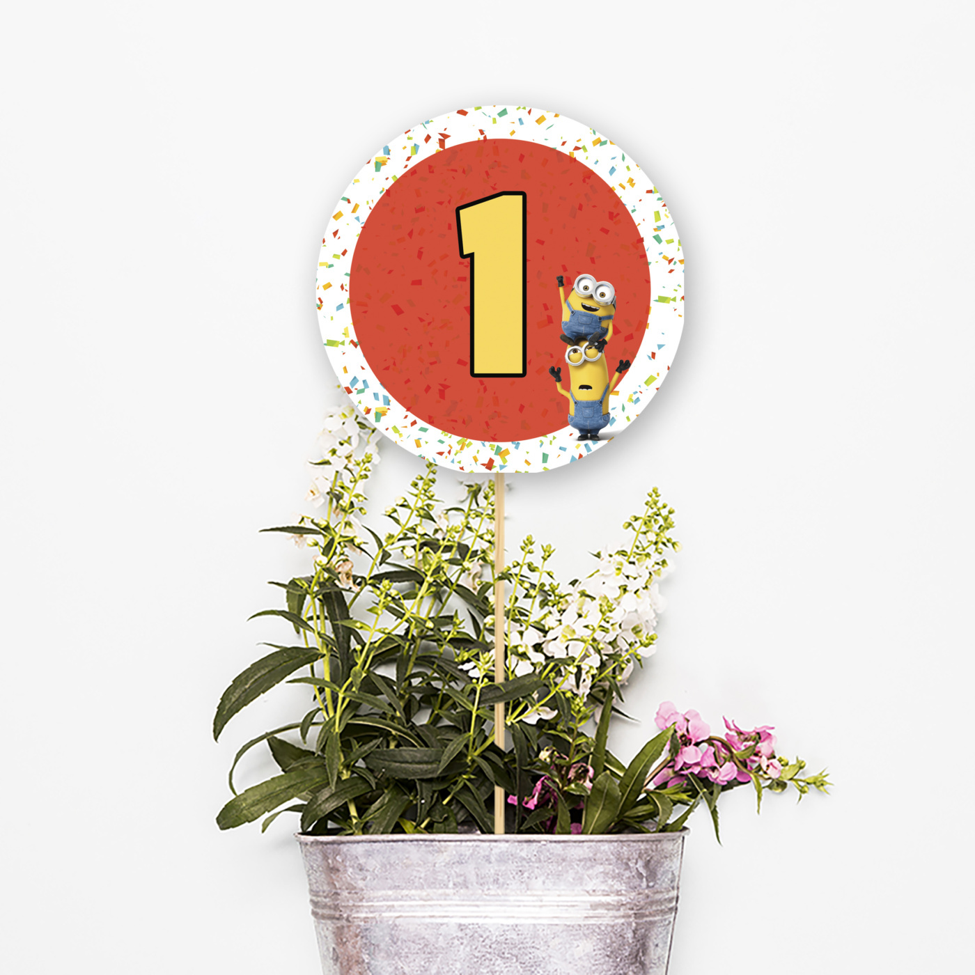 Αρίθμηση τραπεζιού Minions κύκλος 13cm