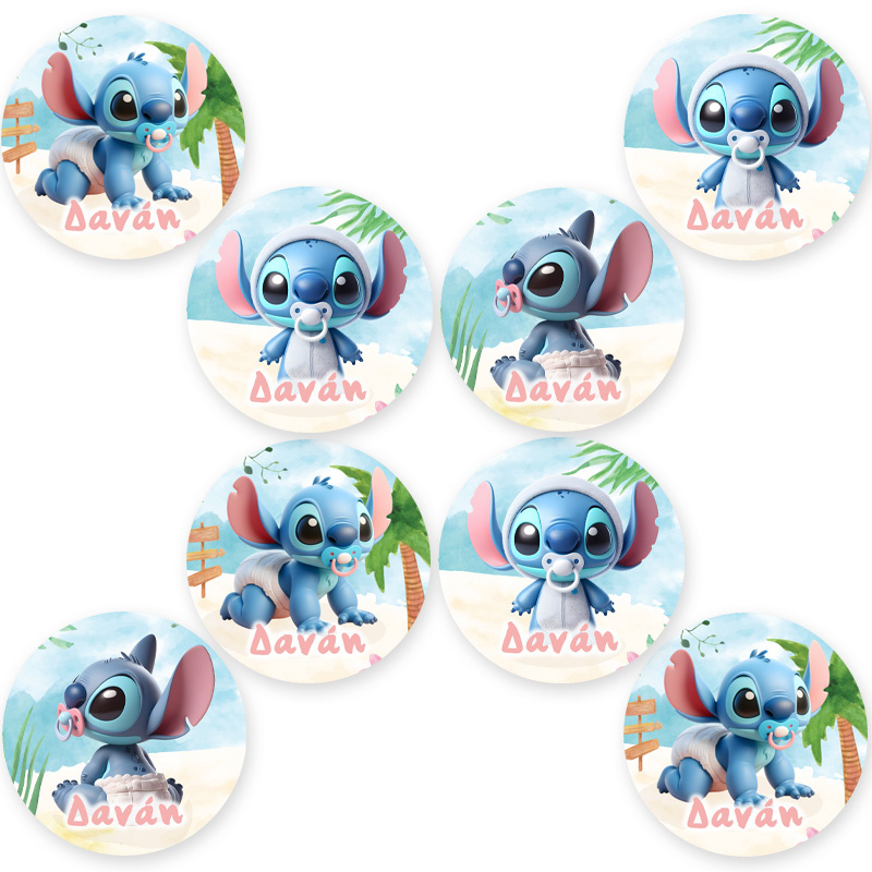Στρογγυλά αυτοκόλλητα Baby Stitch / 8 τμχ