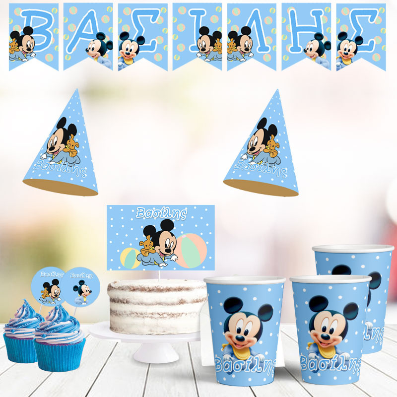 Σετ πάρτυ με όνομα Baby Mickey / 8 ατόμων
