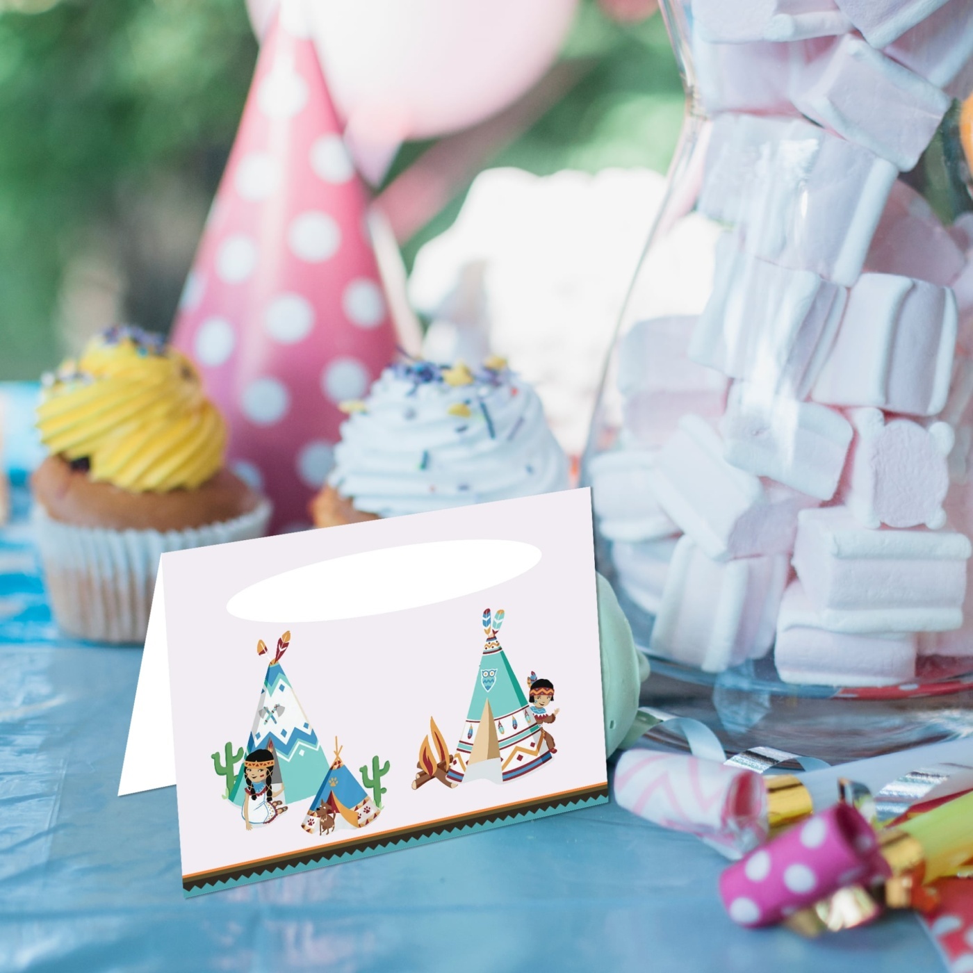 Καρτελάκι Μπουφέ Ινδιάνος/ 6τμχ